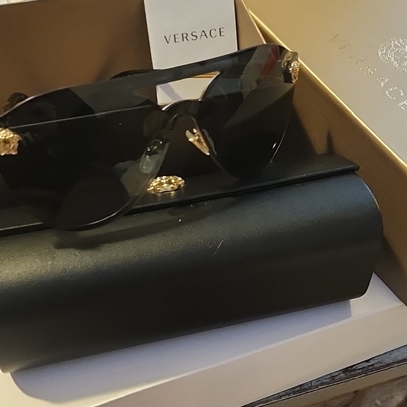 Versace Accessories - Versace Sunglasses in Black with Gold Details